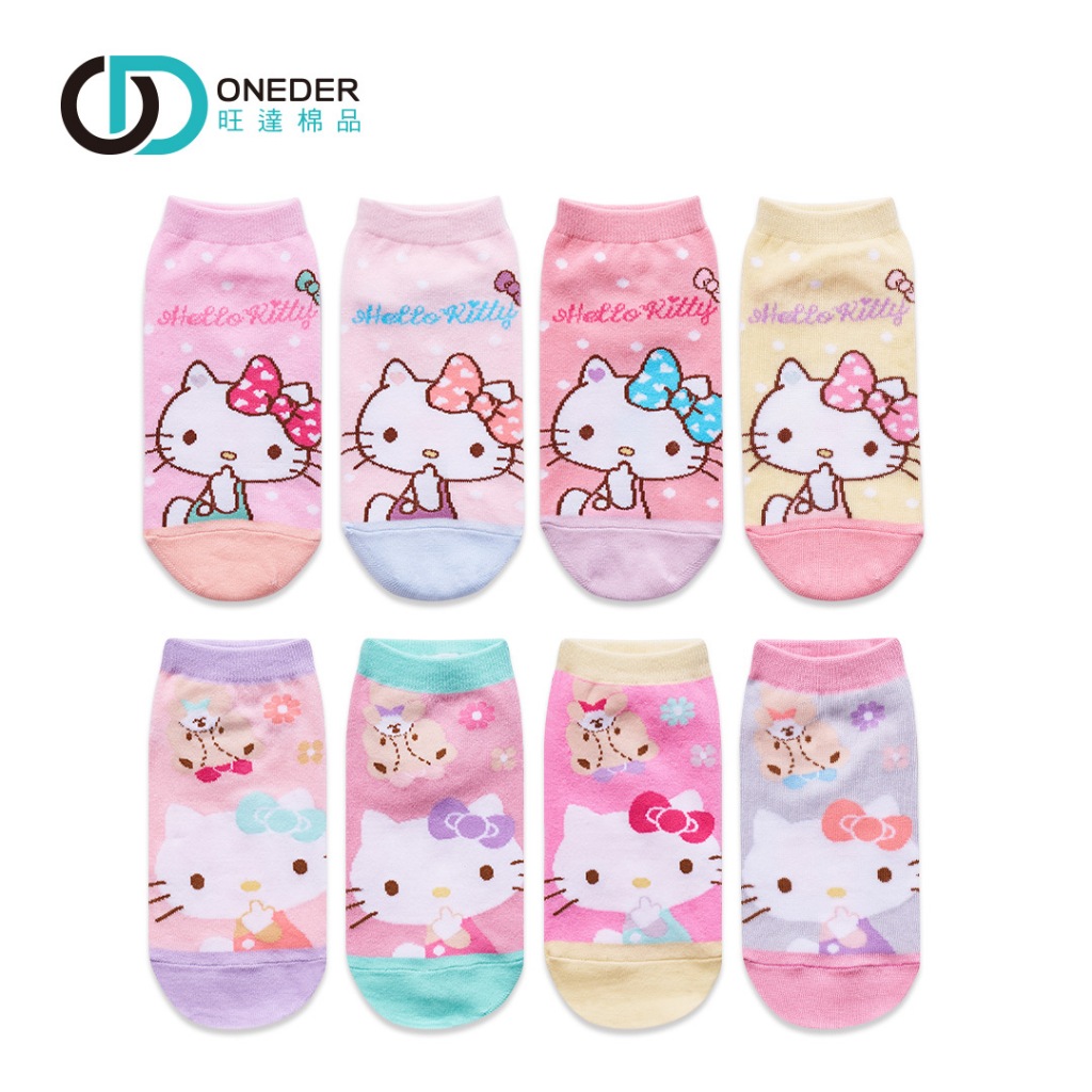 Sanrio 三麗鷗 KITTY直版襪 兒童短襪 台灣製童襪 女童襪 KT-A659【旺達棉品】, , large