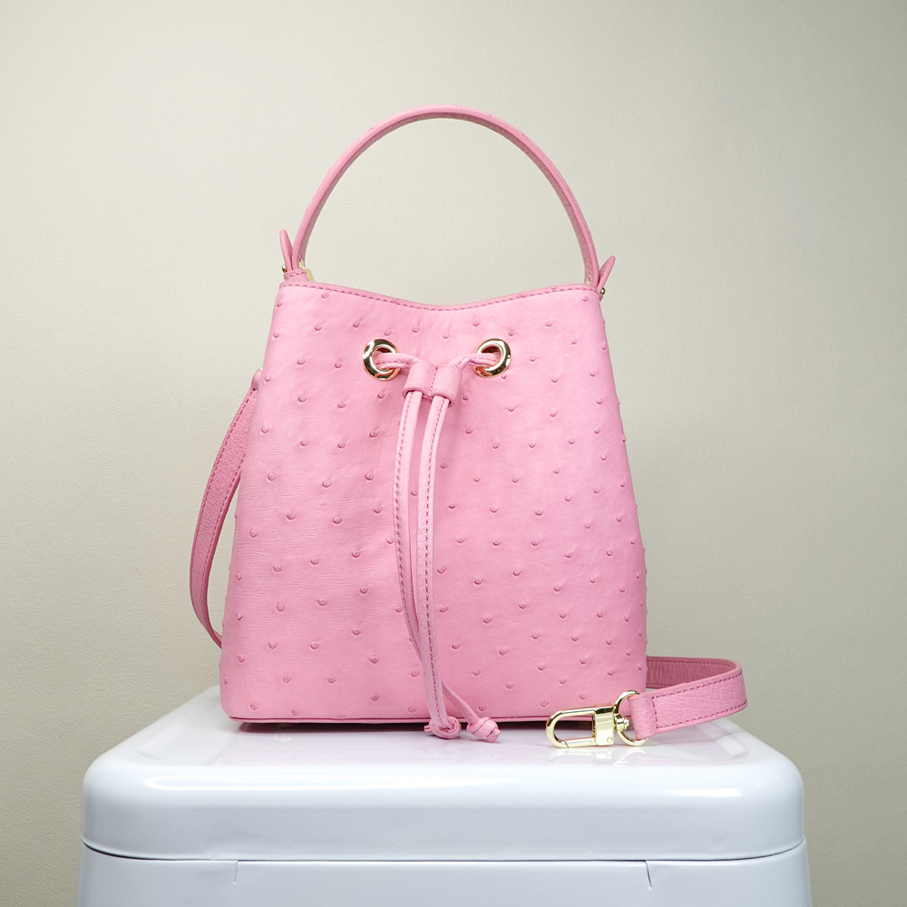 【M2nd】 Ostrich Bucket Bag, , large