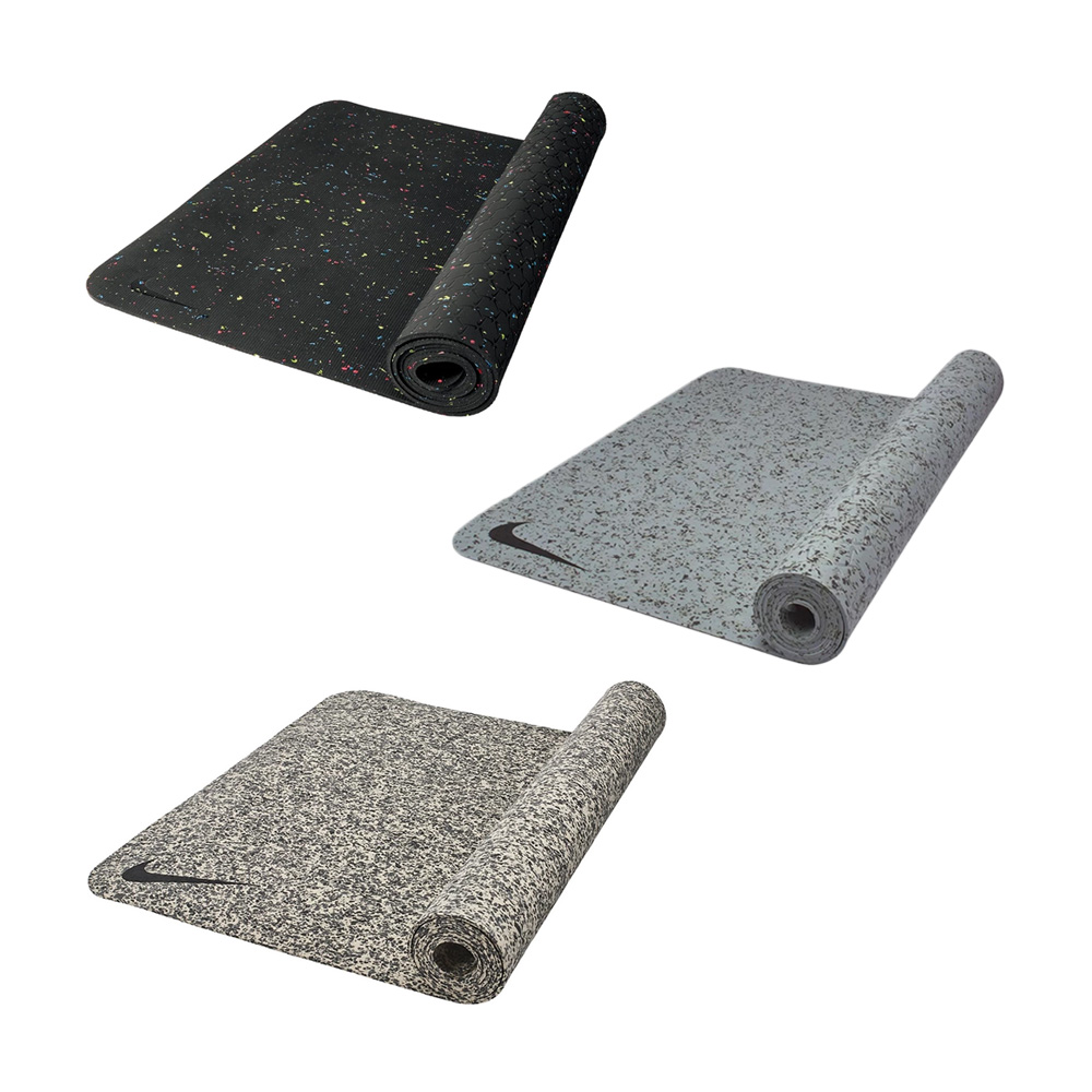 NIKE MOVE 4MM 瑜珈墊172CM 35D 皮拉提斯 舞蹈 隔音墊 運動墊 輕量 便攜 防臭 止滑 黑 灰 米, , large