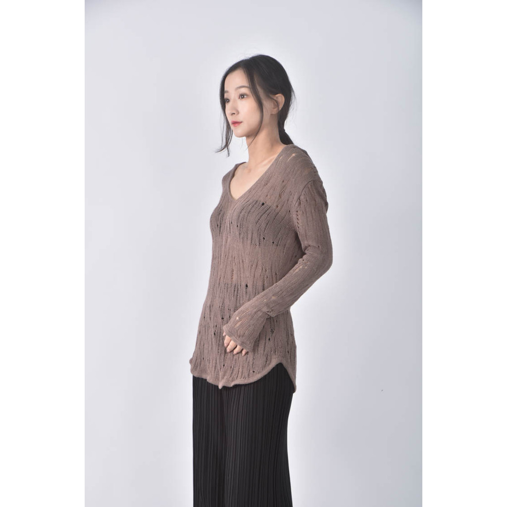 (M) 連帽棕色長袖上衣二手衣, , large