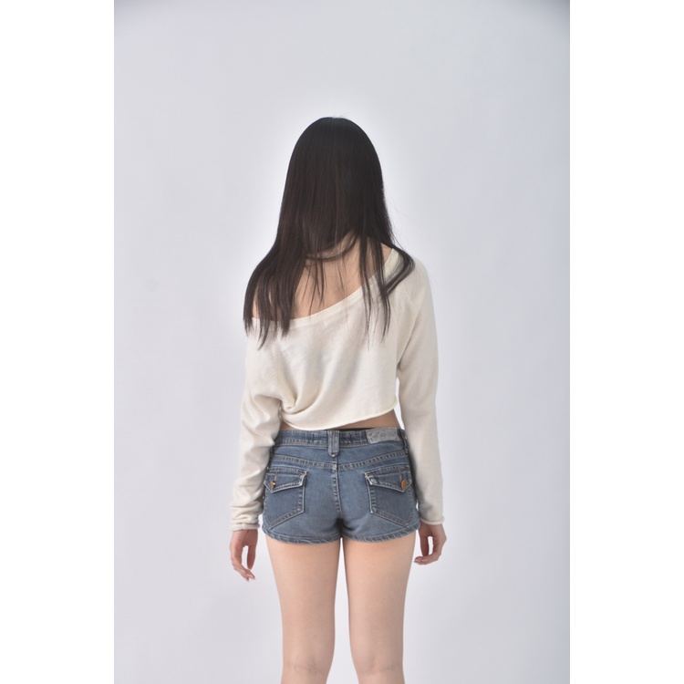 (2XL) newl over industry丹寧牛仔質感藍色短褲二手衣, , large