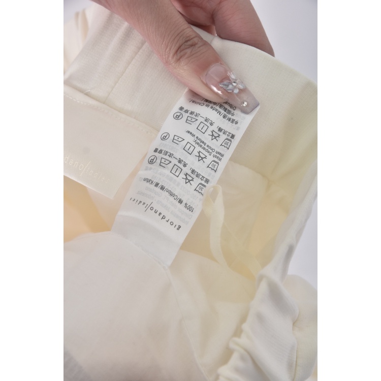 (S) giordano ladies高腰質感白色長褲二手衣, , large