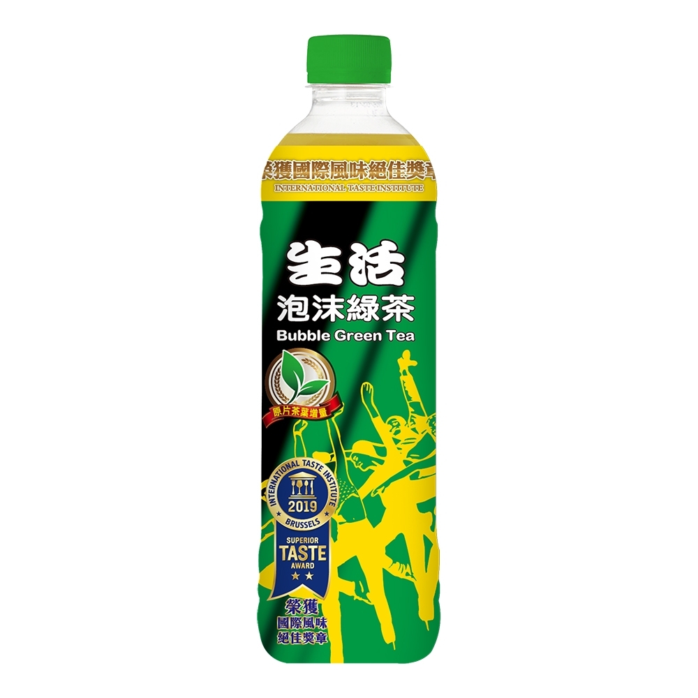 生活泡沫綠茶-微甜Pet590ml, , large