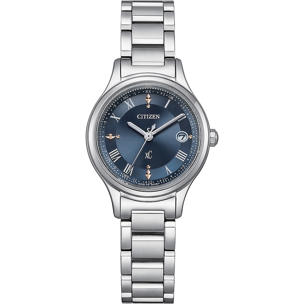 CITIZEN 星辰 XC 輕奢光 深邃藍 超級鈦 光動能電波女錶 ES9490-61L, , large