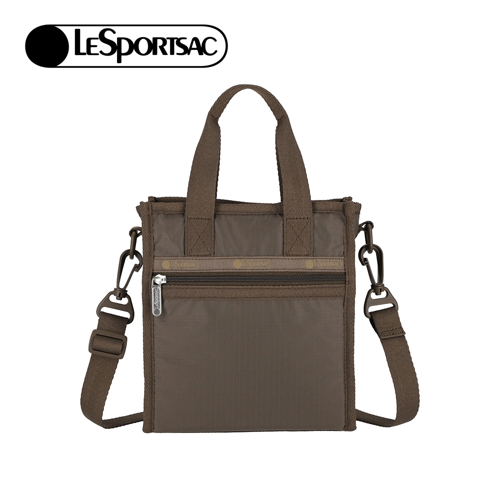 Lesportsac 迷你方型托特包 通勤隨身包 肩背手提袋 手機包 送禮 禮物 女包 男包 情人節禮物(摩卡咖啡)L252-3714PB-RA20, , large