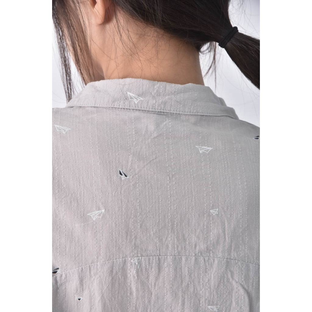 (XL) darlo棉質小圖灰色短袖上衣二手衣, , large