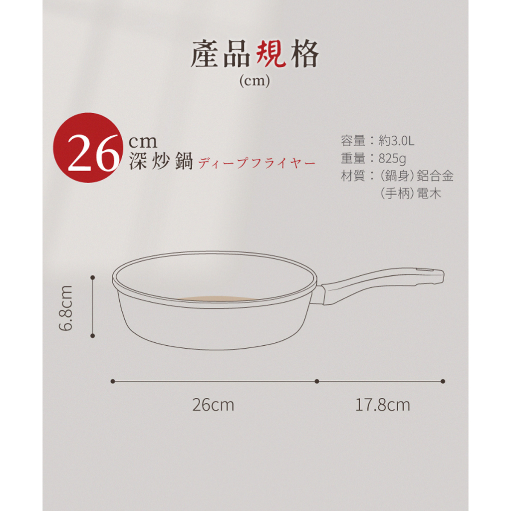 【LMG】黑曜石極耐磨深炒鍋26CM, , large