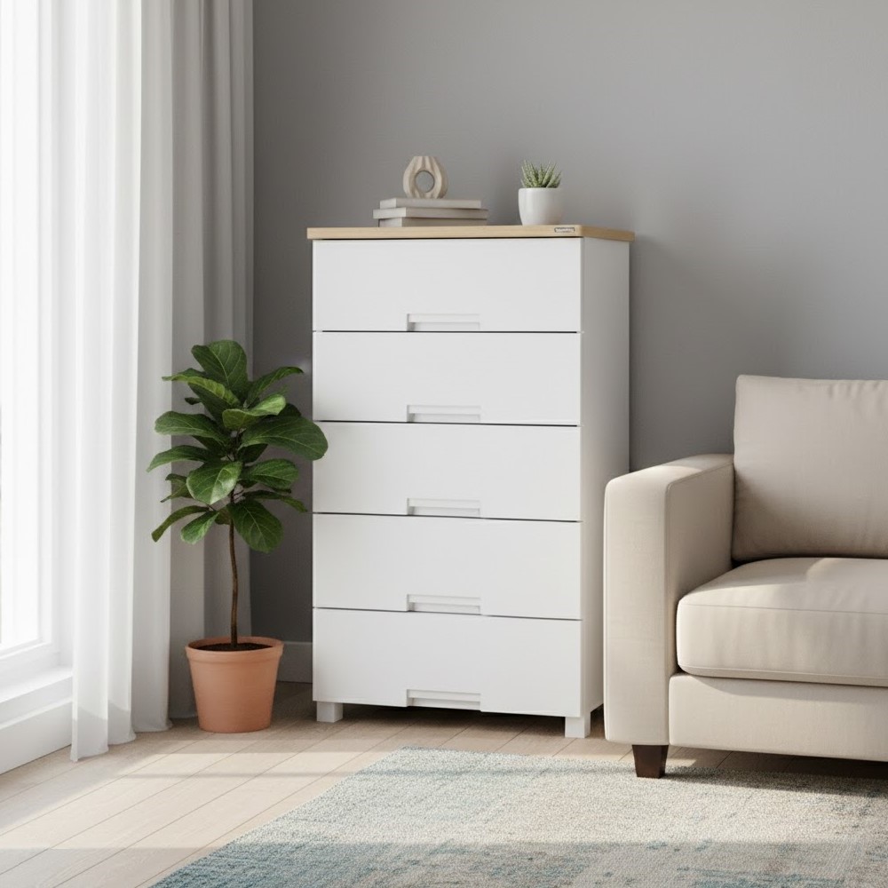 【AOTTO】58面寬木質頂板五層抽屜收納櫃(AC-2205), , large