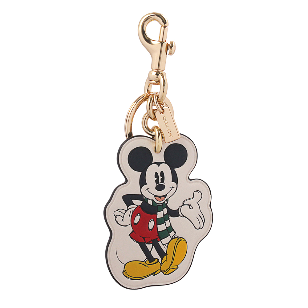 COACH X Disney米奇造型吊飾/鑰匙圈/白色, , large