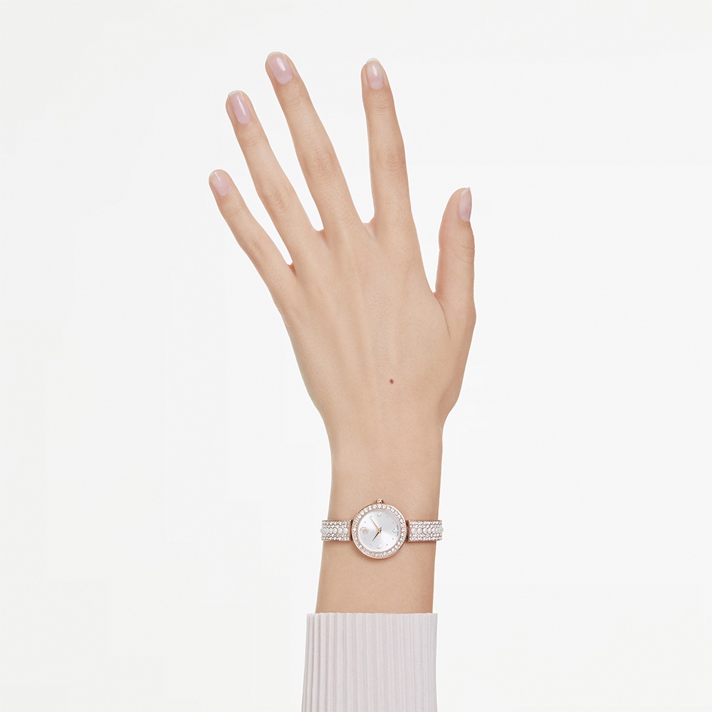 SWAROVSKI 施華洛世奇 Matrix Pearl 水晶珍珠手鐲式手錶 女錶-29mm(5705406), , large