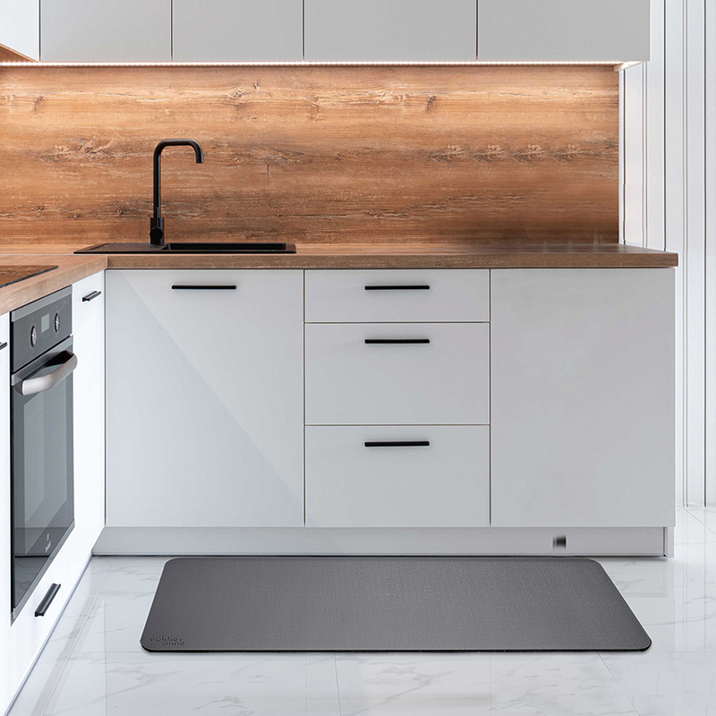 【Monster】 Soft Diatomaceous Earth Kitchen Absorbent Mat (120x50cm) – Gray, Round Corners, , large