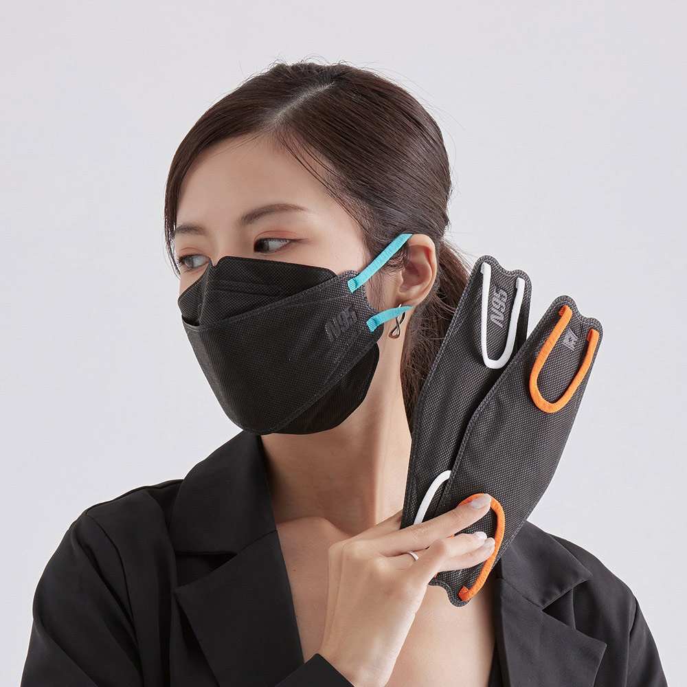【醫碩科技】藍鷹牌 N95醫用4D立體型成人口罩 極簡黑系列-橙色、冰綠、白色, 橙色、冰綠、白色, large