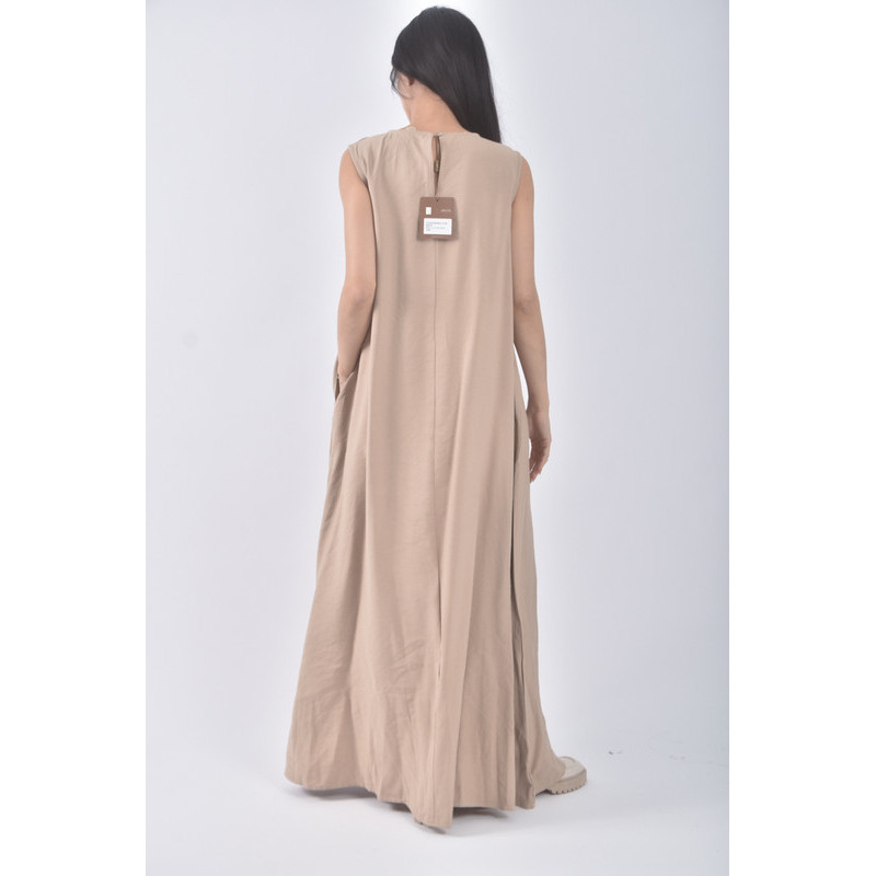 (S) hinota質感無袖棕色洋裝二手衣, , large