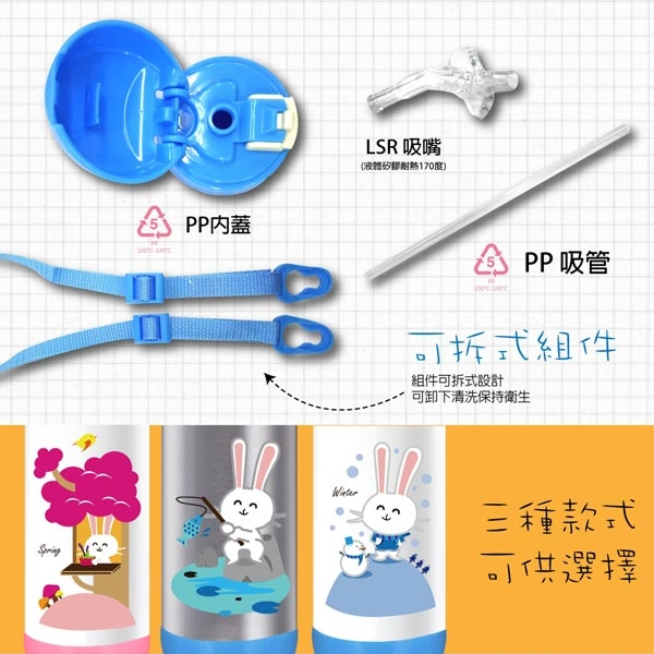 PERFECT 理想牌 金緻316不鏽鋼學生真空保溫杯 粉藍色500cc-Leidea樂德兒, , large