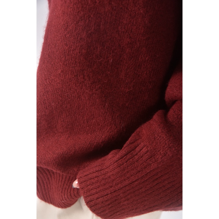 (F) 【智恩私服】質感V領紅色長袖上衣二手衣, , large