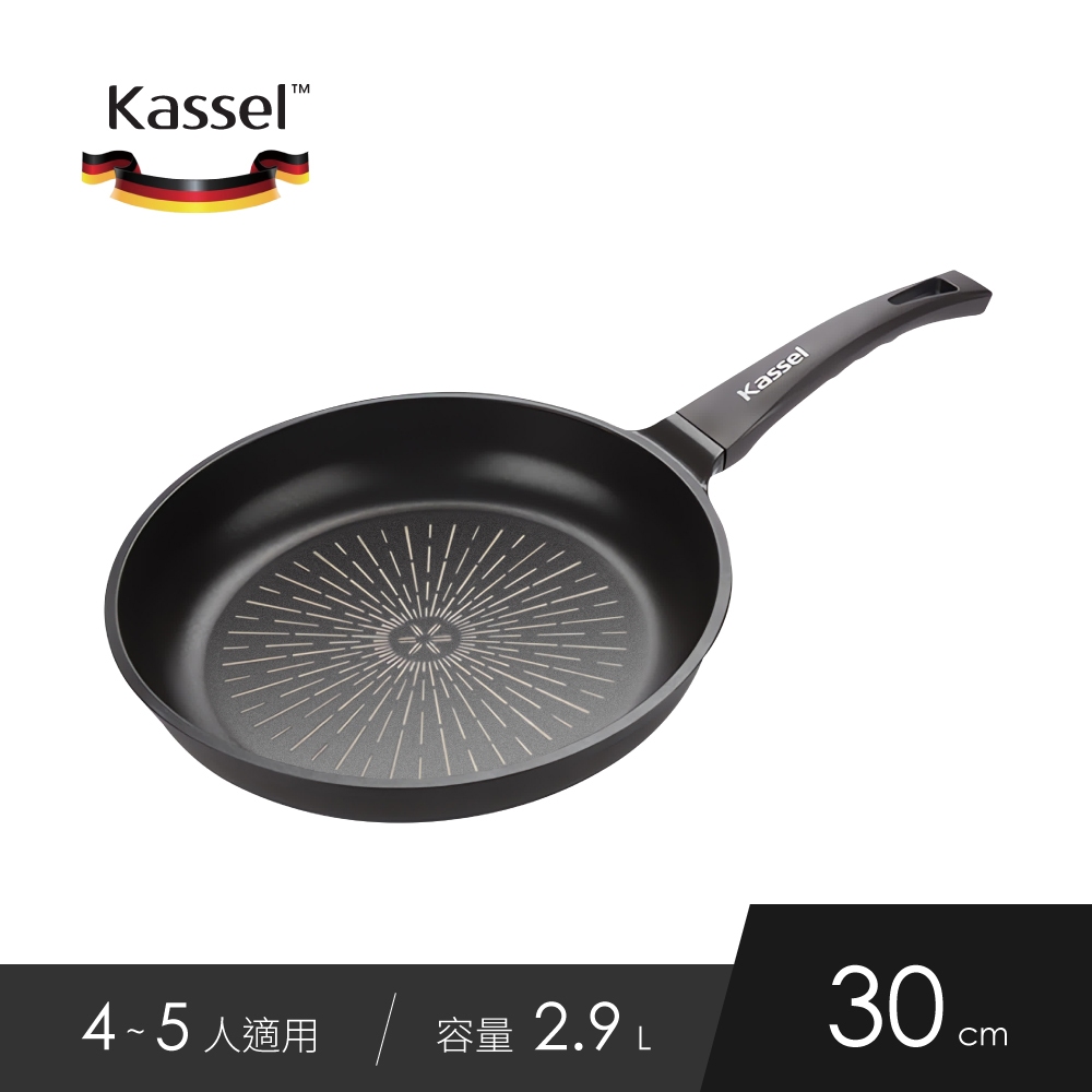 韓國Kassel 鑽石超導熱不沾平底鍋-30cm(瓦斯爐、電磁爐適用款、不挑爐具), , large