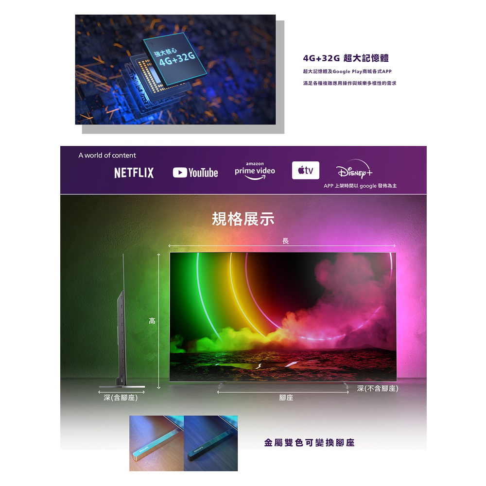 PHILIPS 55" 120Hz OLED Android TV 55OLED806, , large