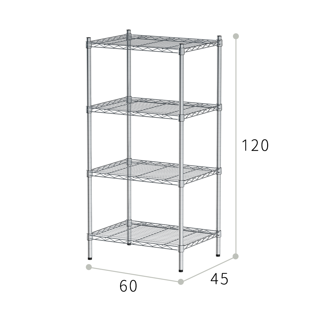 【Y HOUSE】60x45x120cm Lightweight Four-layer Iron Rack Iron Rack Shelf-Electroplating, , large