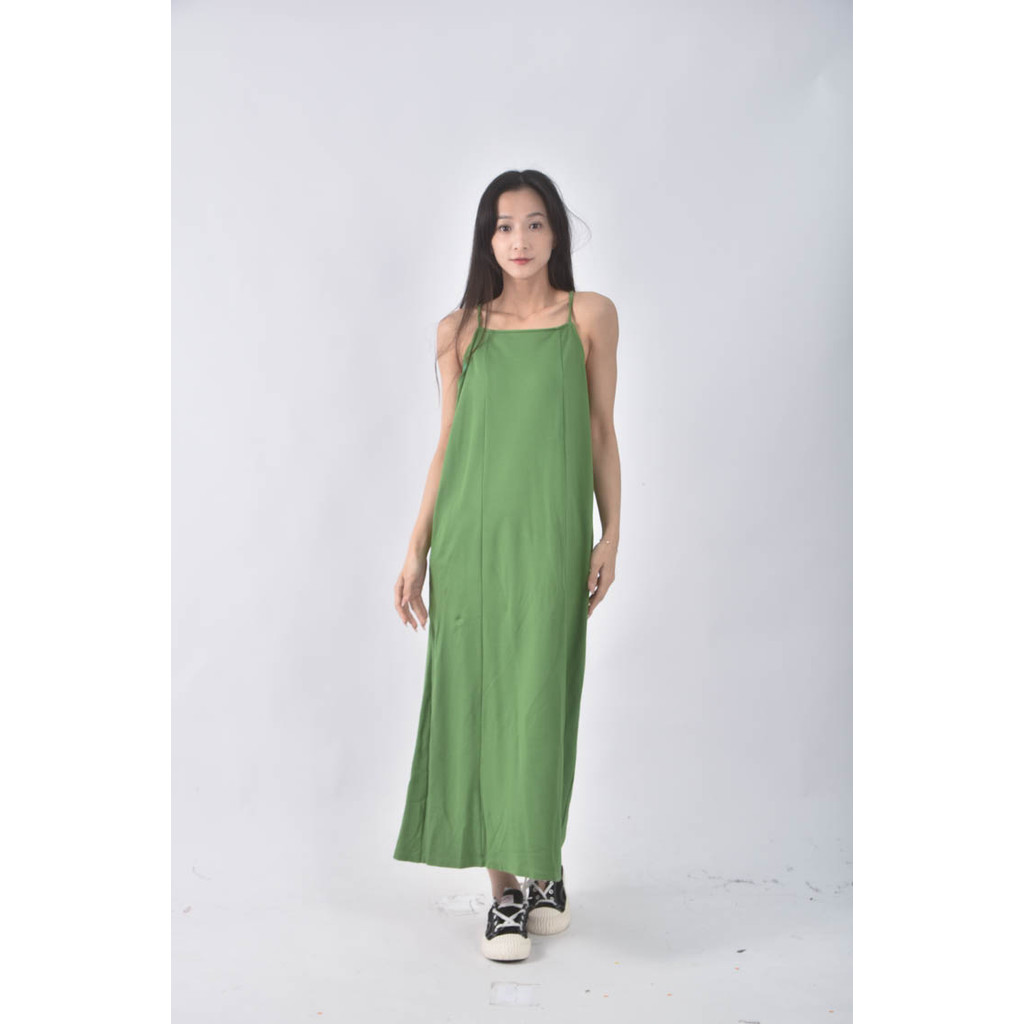 (F) kastane無袖綠色洋裝二手衣, , large