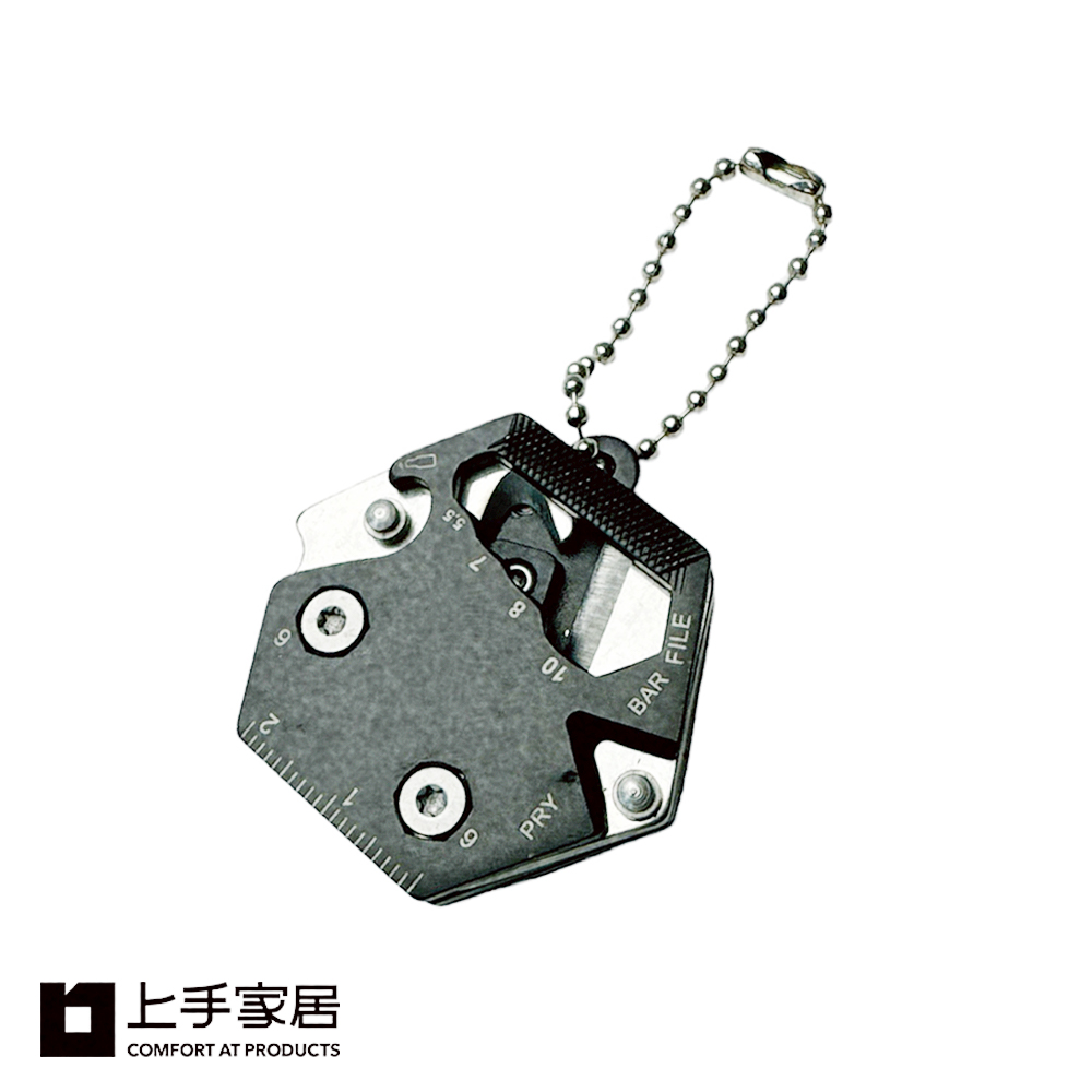 【上手家居】鑰匙圈吊飾硬幣刀-升級六角黑色(瑞士刀/工具刀/小刀/螺絲刀/螺絲起子/吊飾/野外求生/拆信刀), , large