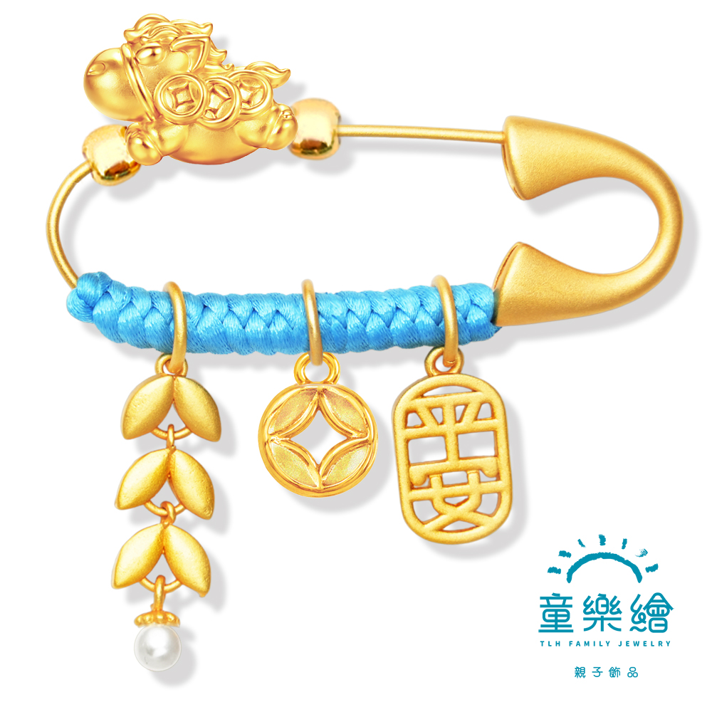 【童樂繪金飾】孩子金好 歲歲平安馬年別針 附贈馬年平安符 約重0.05錢&plusmn;0.02 (滿月禮 彌月金飾 黃金999 安全別針), , large