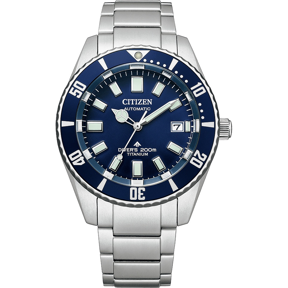 CITIZEN 星辰 限量 鈦 1977征服潛水復刻機械錶-銀x藍/41mm NB6021-68L, , large