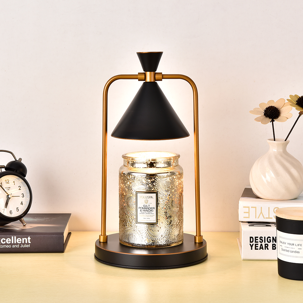 lussuoso - Classic and elegant dimmable timed wax melting lamp - textured black, , large