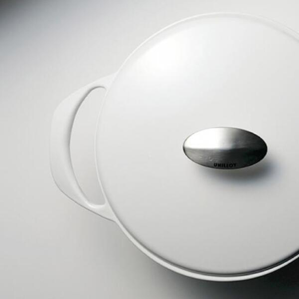 Unilloy - Ultra-Light Enameled Cast Iron 22cm Deep Pot - Navy Blue, 簡約白, large