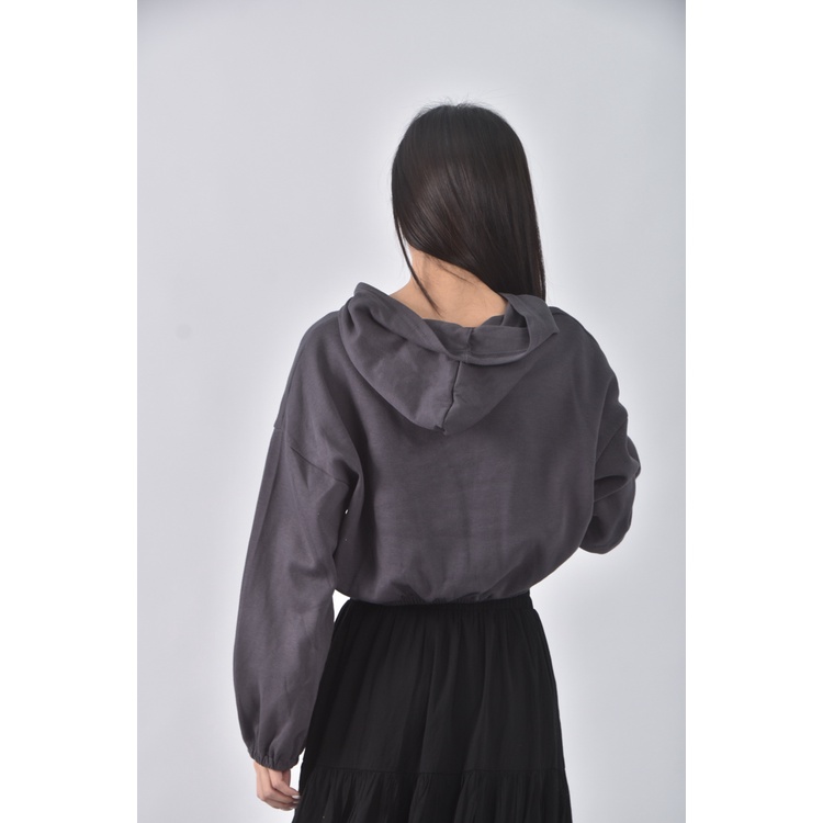 (XL) xenra質感連帽灰色長袖上衣二手衣, , large