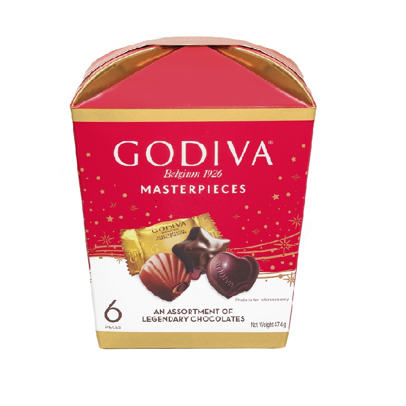 GODIVA 經典大師巧克力禮盒(含餡) 6入裝, , large
