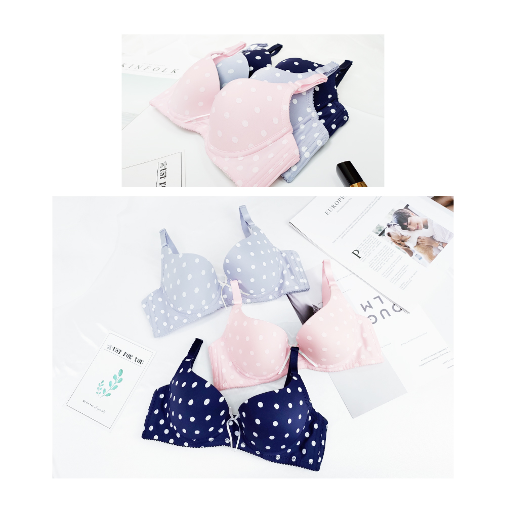 【Clany可蘭霓】舒適透氣點點軟鋼圈竹炭 BCD內衣 活潑藍 6981-57, , large