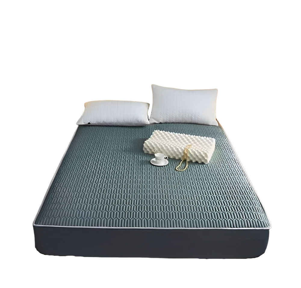 HABABY Huan'an Home Furnishings [Gift Set] Bed Sheet Latex Cooling Mat, Standard Double, Warehouse Green, , large