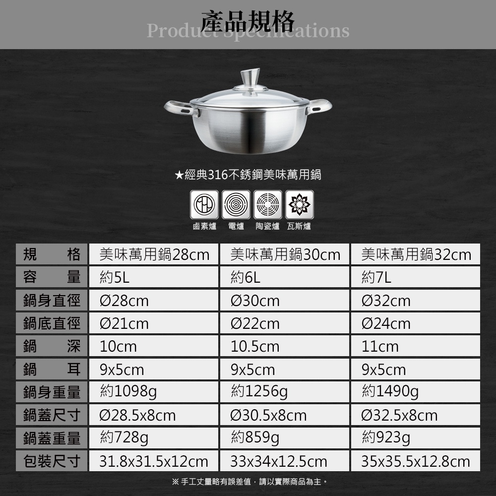 Miyaco 米雅可 經典316不銹鋼美味萬用鍋湯鍋調理鍋附蓋 26cm-Leidea樂德兒, , large