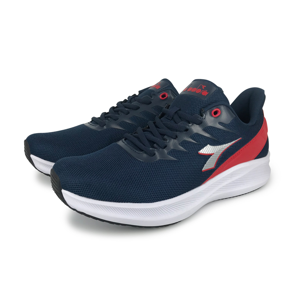 DIADORA迪亞多那 輕量專業慢跑男鞋 男運動鞋 慢跑鞋 寬楦 高腳背 反光 透氣 耐用 吸震 減壓 防滑 黑灰 藍紅, 黑灰,28, large