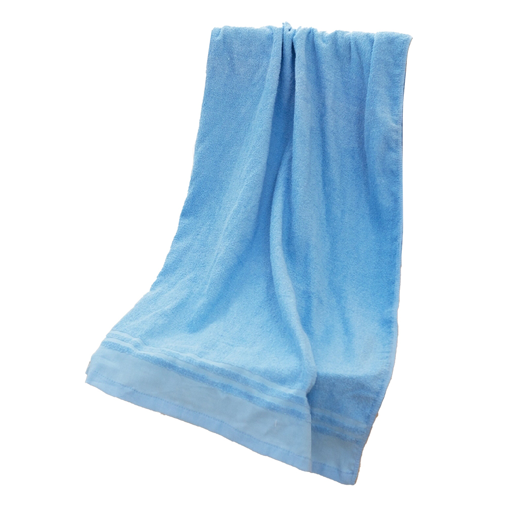 方格牌艷麗浴巾-70x130cm-藍色-2條, , large