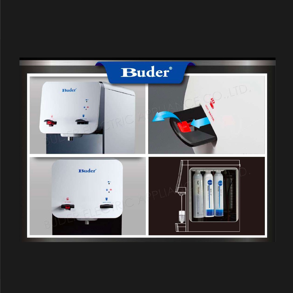 【麗水生活】普德 Buder BD-2036二溫按壓式飲水機 落地式飲水機 冷熱飲水機, , large