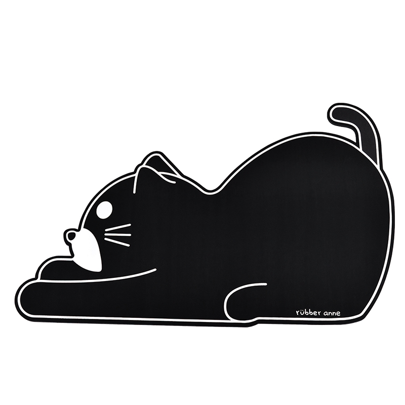【Monster】 Soft Diatomaceous Earth Shaped Absorbent Mat &ndash; Black & White Zoo (63x40cm) &ndash; Cat