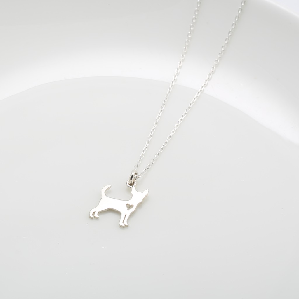 【Angel & Me】Chihuahua Dog s925 sterling silver necklace Birthday gift, , large