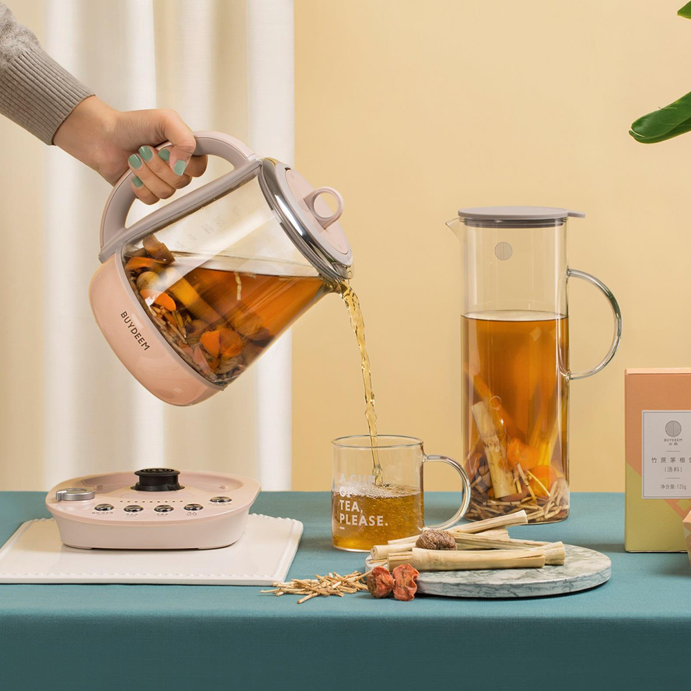 【BUYDEEM北鼎】頂級多功能美顏烹煮壺 燉煮壺 快煮壺 1500ml-粉漾壺 K2691 贈好禮(玻璃分裝杯300ml白x2+大橘寶300ml), , large