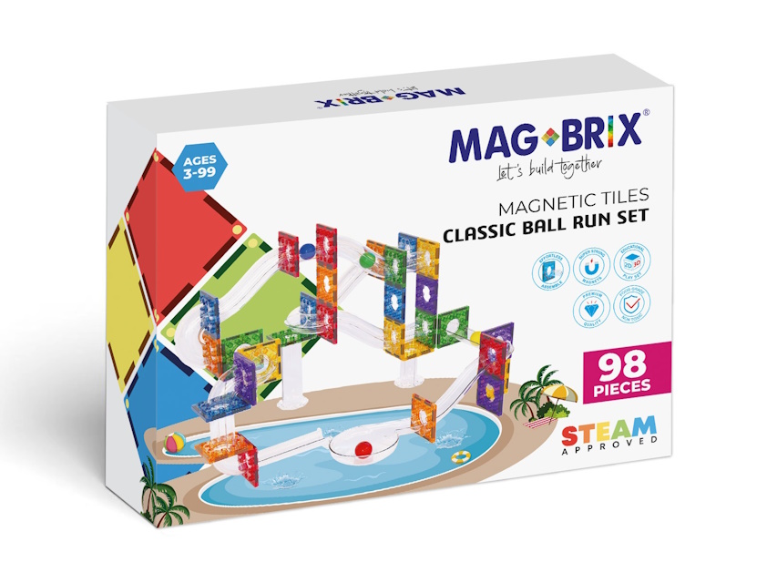 MAGBRIX® 98 PCS BALL RUN PASTEL, , large
