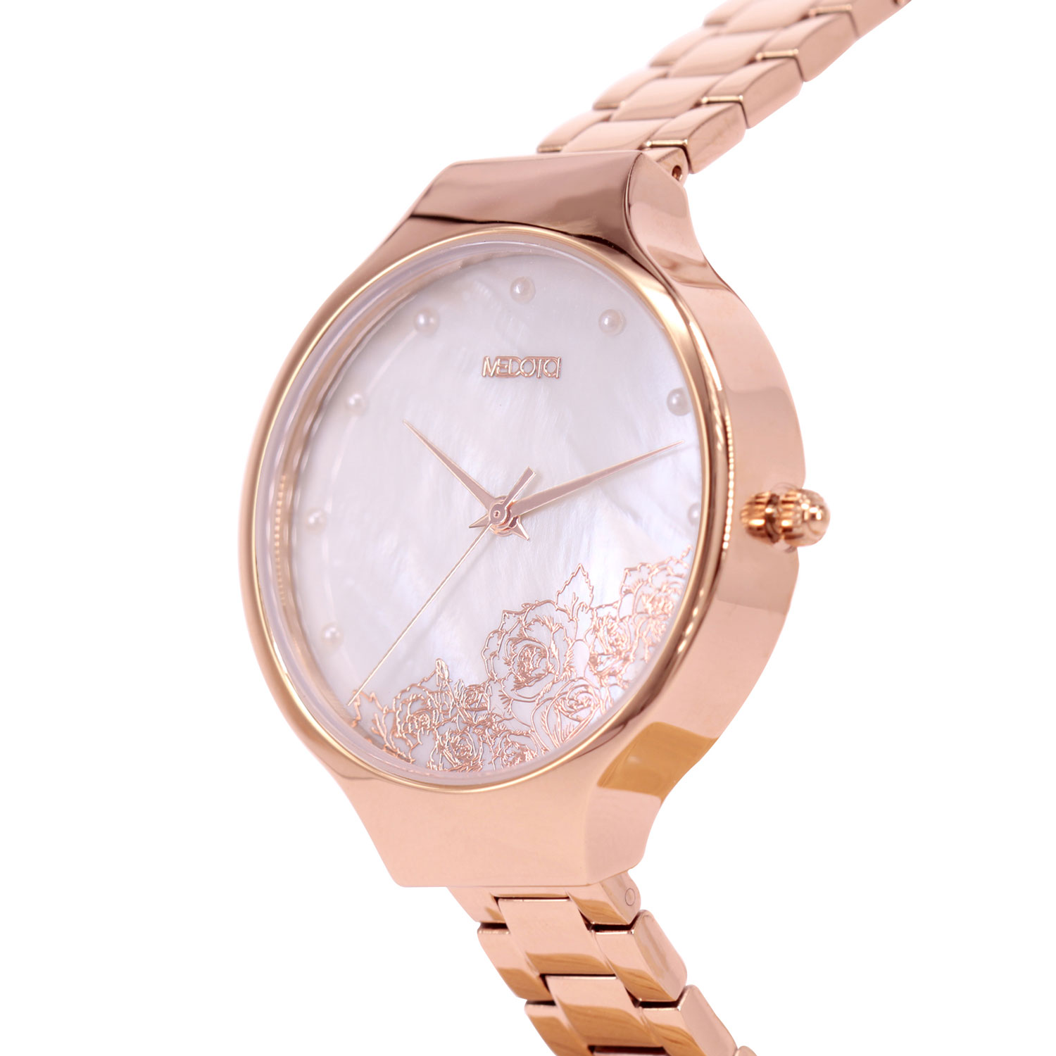 [MEDOTA] ELEGANT GLITTER Shell Surface Pearl And Rose Ladies Watch-Rose Gold / EG-11401, , large