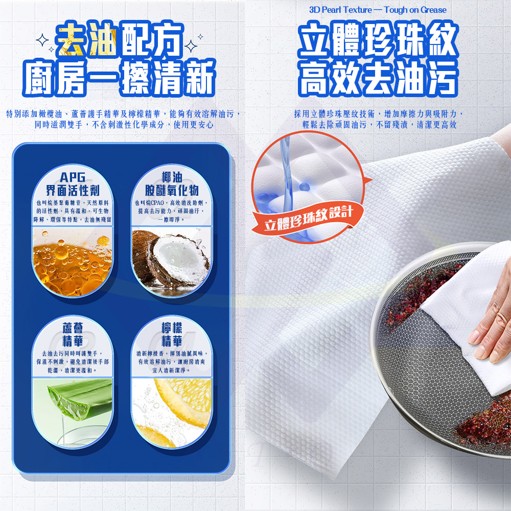 【禾統】三合一廚房清潔濕巾/ 60片/包 / 5包, , large