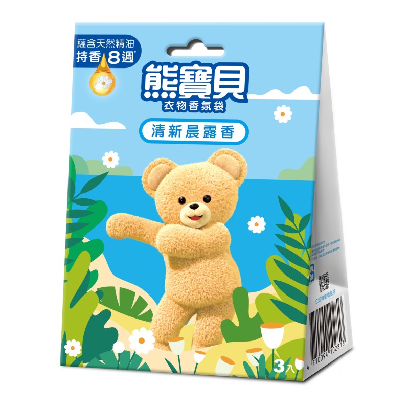 熊寶貝衣物香氛袋清新晨露香, , large
