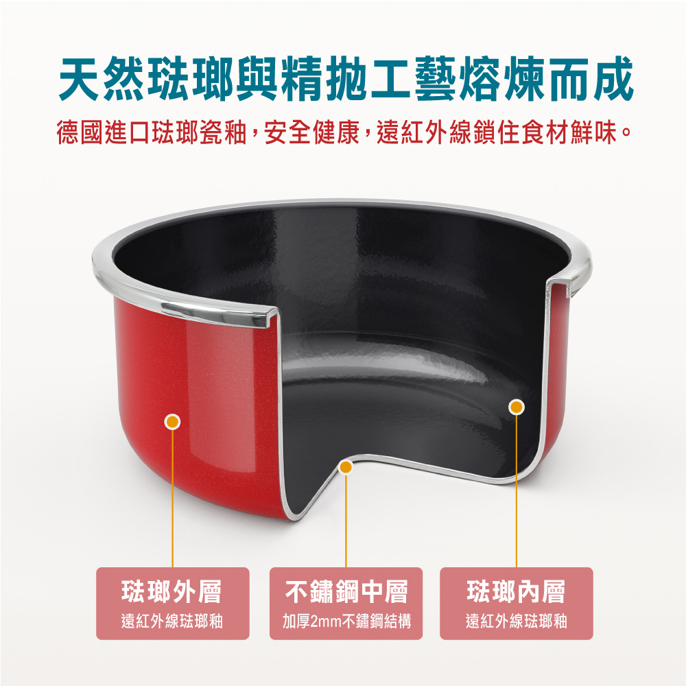 BRICKELL 遠紅外線琺瑯 旋轉壓力鍋 4L/5L 經典紅/漸層墨綠, , large