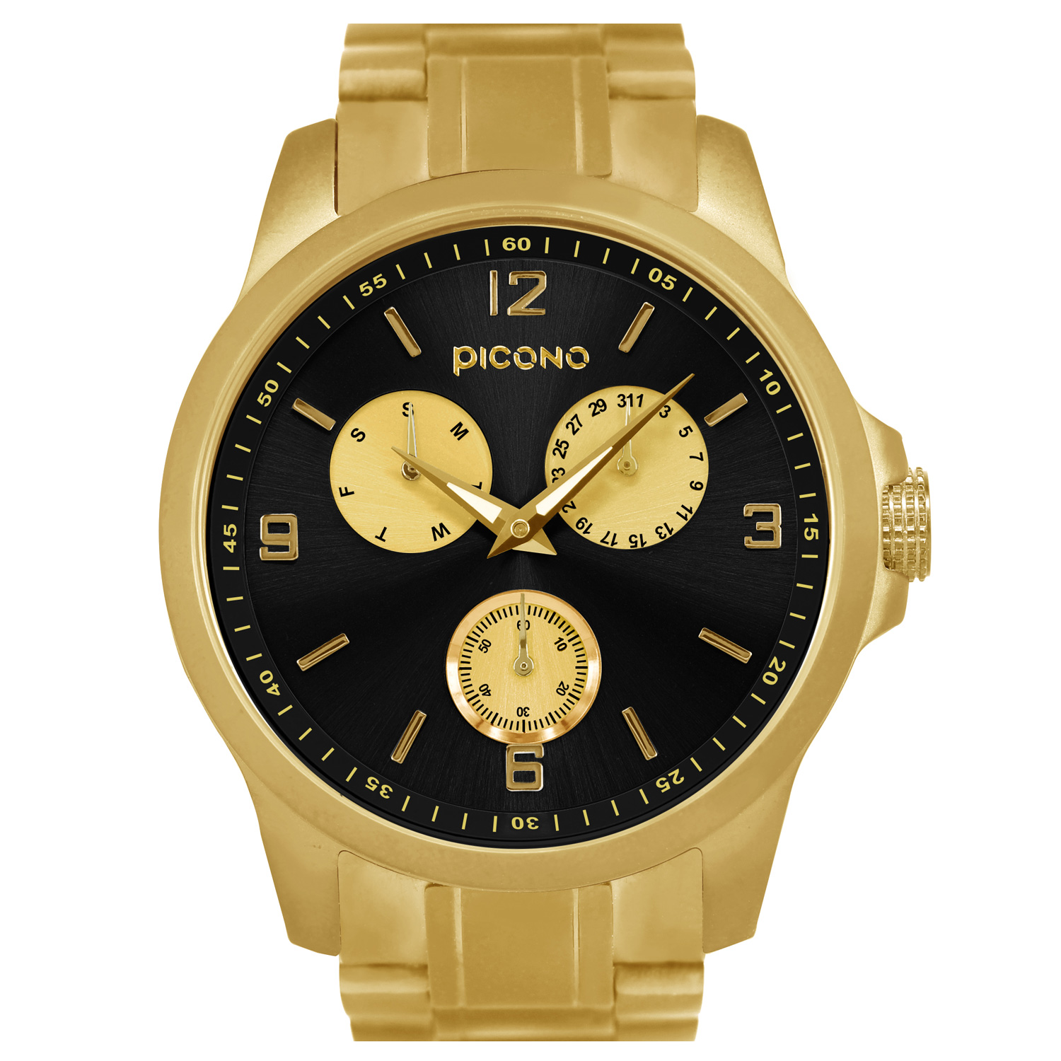 【PICONO】Original chronograph collection stainless steel strap watch-Gold / OR-9702, , large