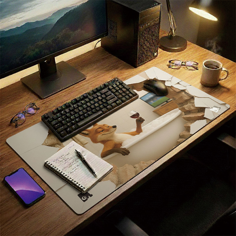 【怪獸】瑪思特 3D情境桌上墊 (60x34cm) -紅酒狐, , large