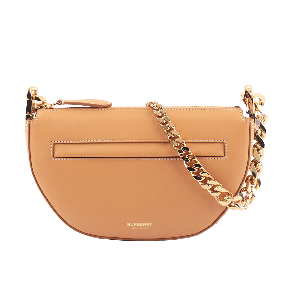 BURBERRY Olympia 小牛皮迷你鍊帶肩背包/暖沙色, , large