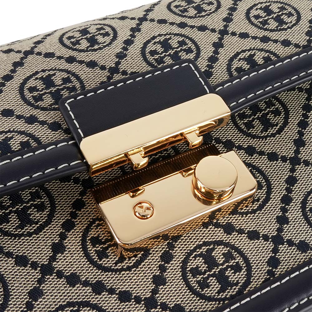 TORY BURCH T Monogram 滿版緹花肩背/斜背二用包(藍色), , large