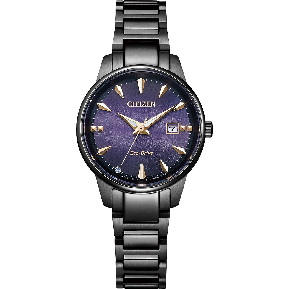 CITIZEN 星辰 紫夜星河 光動能高雅女性手錶 EW2595-81X, , large
