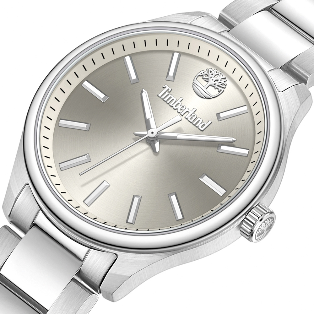 Timberland 天柏嵐 休閒時尚大三針鋼帶女錶-38mm/銀 TDWLG0030101, , large